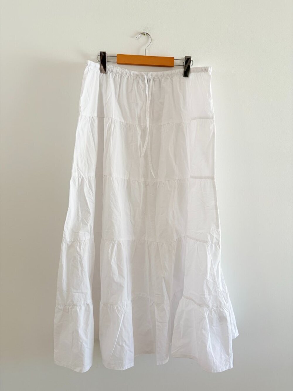 Zara Tiered Cotton Maxi Skirt NWT White Size XXL - Picture 4 of 8